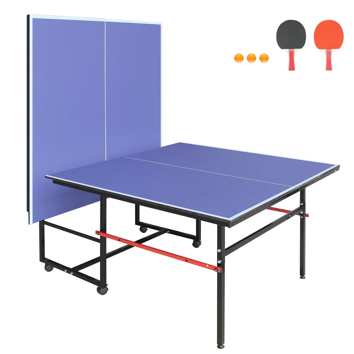 Foldable Mid-Size Portable Table Tennis Table Set - Omega Lifestyles