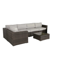 Outdoor Espresso Rattan Wicker 6-Piece Seating Set - Omega Lifestyles