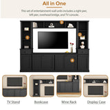 Adjustable Height Black Particle Board TV Stand Console - Sleep Galleria