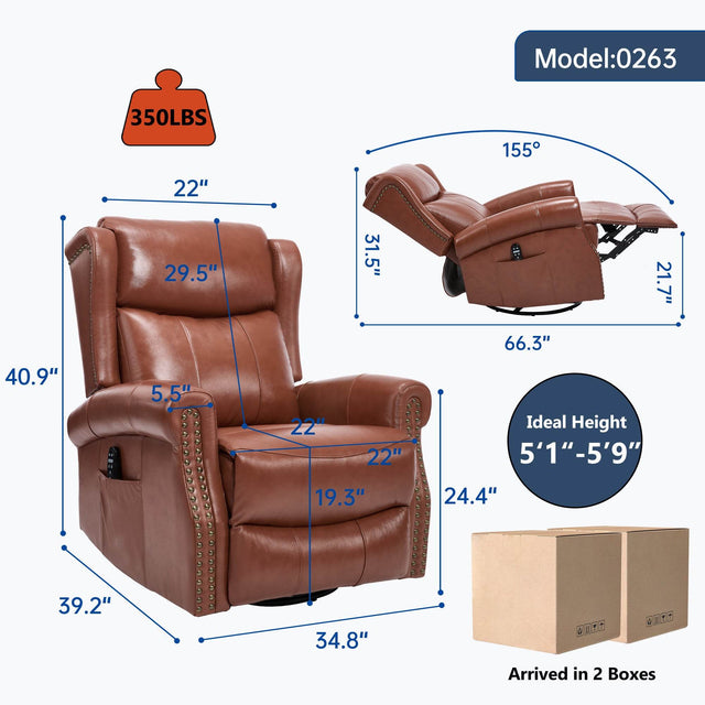 Genuine Leather Medium-Firm Massage Recliner Chair - Omega Lifestyles