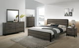 Contemporary Gray Rubberwood Queen 5-Piece Bedroom Set