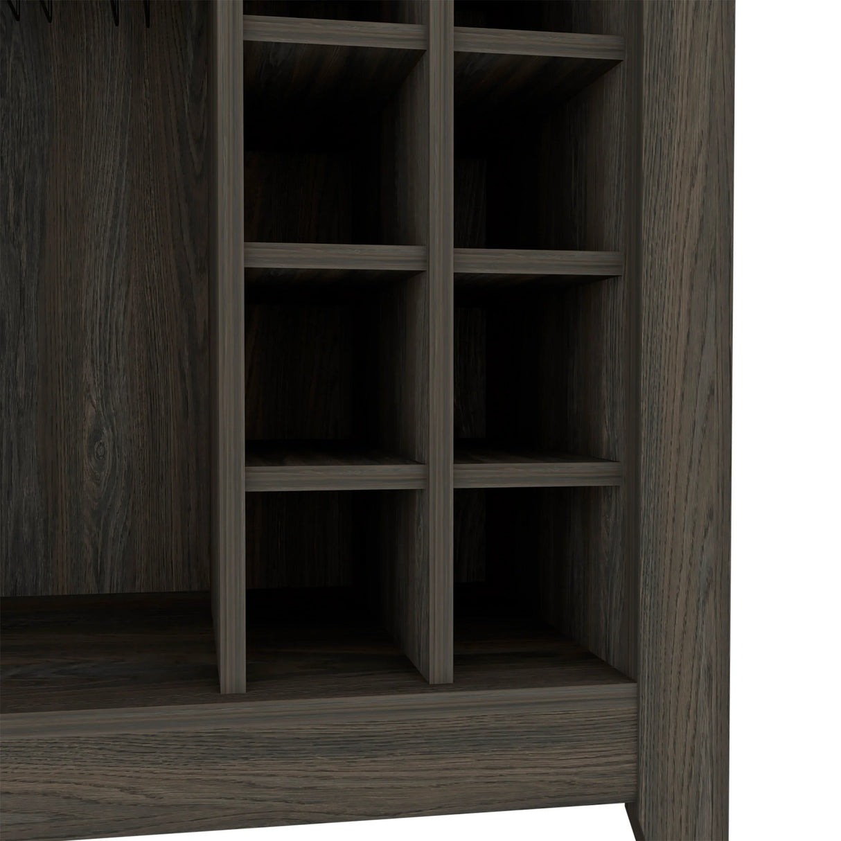 Particle Board Carbon Espresso Bar Cabinet With Wine Rack - Omega Lifestyles