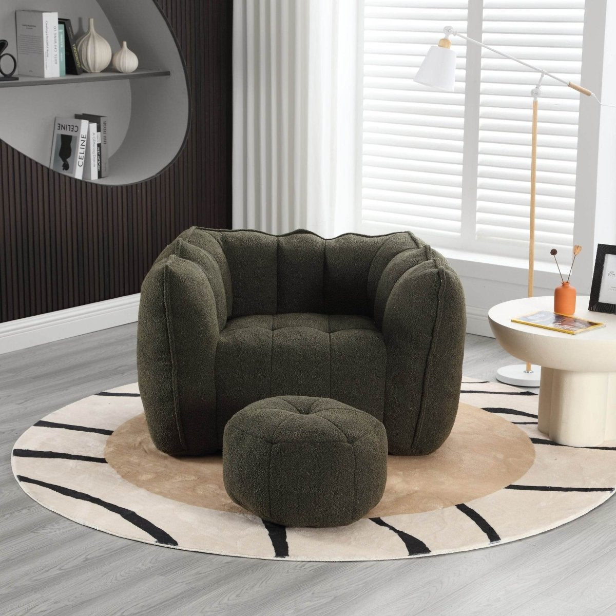 Soft Chenille Bean Bag Chair with Foam - Sleep Galleria