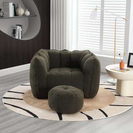 Soft Chenille Bean Bag Chair with Foam - Sleep Galleria