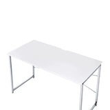 White Chrome Metal Frame Modern Writing Desk - Omega Lifestyles