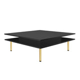 High Gloss Black Coffee Table With Drawers - Omega Lifestyles