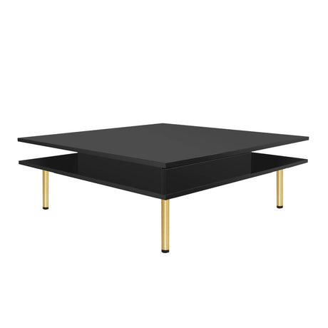 High Gloss Black Coffee Table With Drawers - Omega Lifestyles