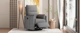 Manual Rocker Swivel Linen Upholstered Recliner Chair With Pillows - Omega Lifestyles