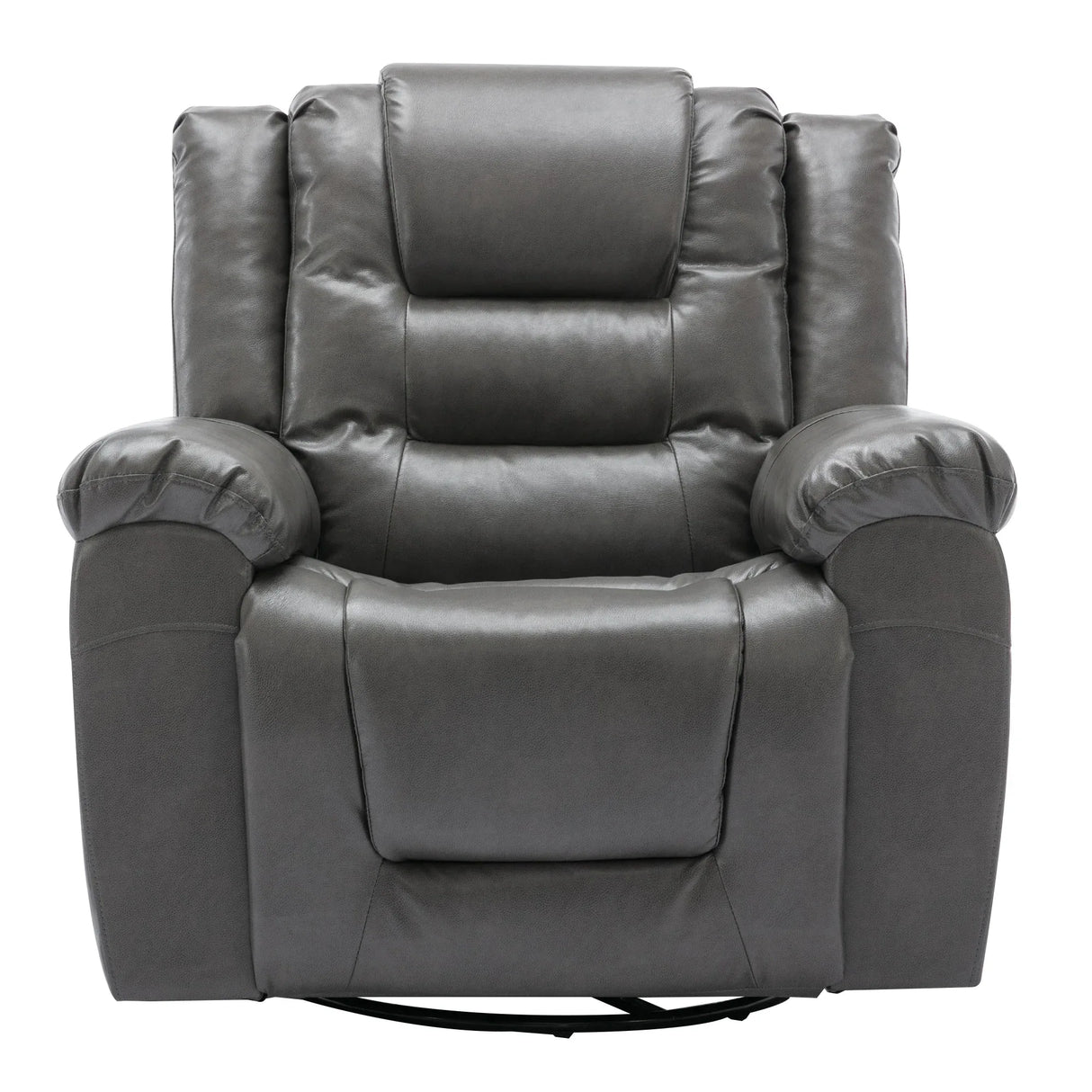 Grey Manual PU Upholstered Home Theater Recliner Chair Set - Omega Lifestyles