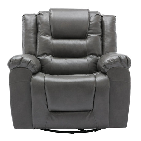 Grey Manual PU Upholstered Home Theater Recliner Chair Set - Omega Lifestyles