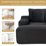 Oversized Corduroy Fabric Twin Sleeper Chaise Lounge Chair - Omega Lifestyles