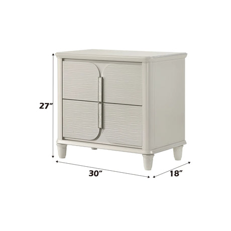White Acrylic Two-Drawer Nightstand With Smooth Glide Storage - Omega Lifestyles