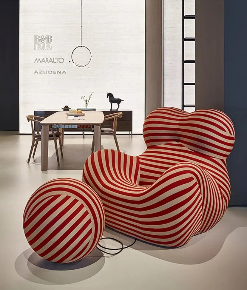 Ergonomic Red Polyester Foam Armchair With Support - Omega Lifestyles