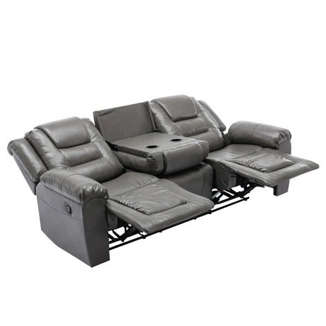 Home Theater 3-Seater Manual Recliner Chair With Cup Holders - Omega Lifestyles
