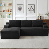 Plush Modular L-Shaped Corduroy Sectional Sofa