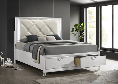 Modern Contemporary King Wood Bed Frame With LED - Omega Lifestyles