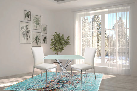 Set Of 3 Contemporary Soft White Faux Leather Dining Set - Omega Lifestyles