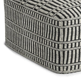 Square Woven Indoor Outdoor Fabric Pouf With Support - Omega Lifestyles