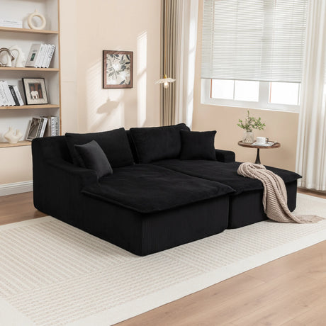 Corduroy Foam Upholstered Chaise Lounge Sleeper Chair - Omega Lifestyles