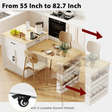 Extendable Kitchen Island With Dining Table Storage - Omega Lifestyles