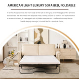 Modern Linen 2-in-1 Sleeper Sofa Bed With Memory Foam Mattress - Omega Lifestyles