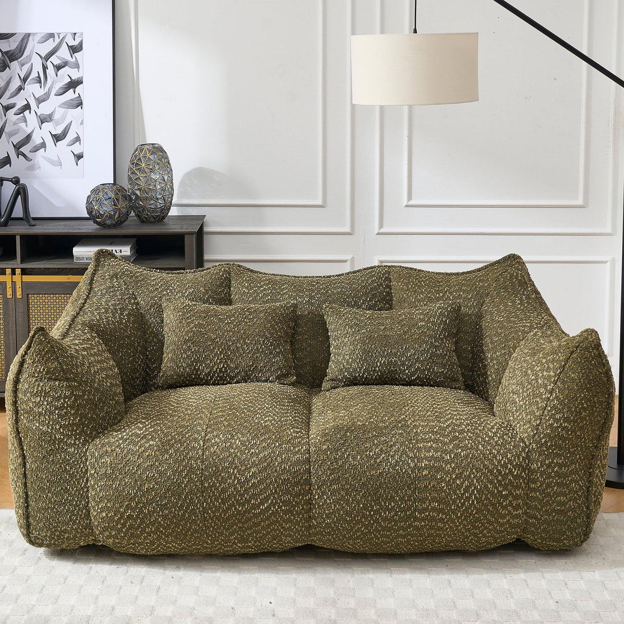 Dual Chenille Bean Bag Chair With High Resilience Foam Core - Omega Lifestyles