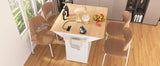 Folding Kitchen Island Cart With Power Outlet and Storage - Omega Lifestyles