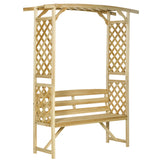 Outdoor Wooden Arbor Arch Bench With Pergola And Trellises