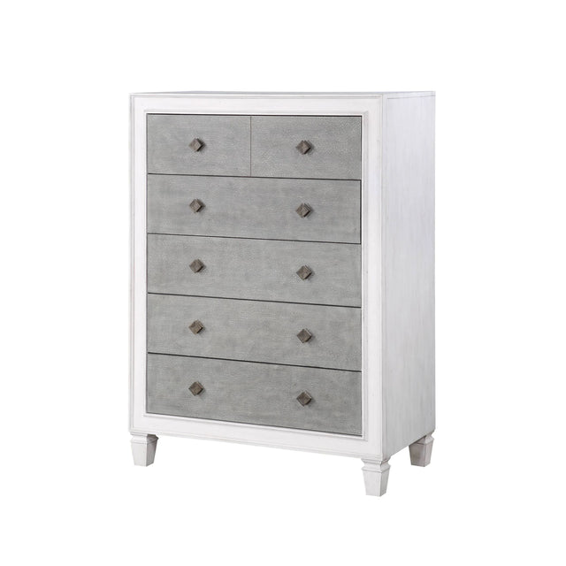 Transitional White Synthetic Wood Storage Chest - Omega Lifestyles