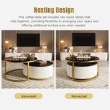Modern Round Nesting Coffee Table With Drawer - Sleep Galleria
