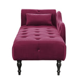Velvet Tufted Nailhead Trimmed Solid Wood Chaise Lounge - Omega Lifestyles