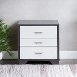 Contemporary White And Black MDF Accent Nightstand - Omega Lifestyles