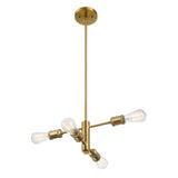 Modern Gold Four-Light Vintage Pendant Chandelier