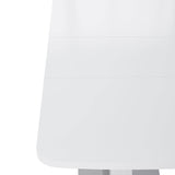 Modern Square Stretchable White MDF Steel Dining Table - Sleep Galleria