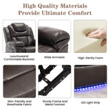 Manual Faux Leather Recliner Chair With LED Light Strip - Omega Lifestyles