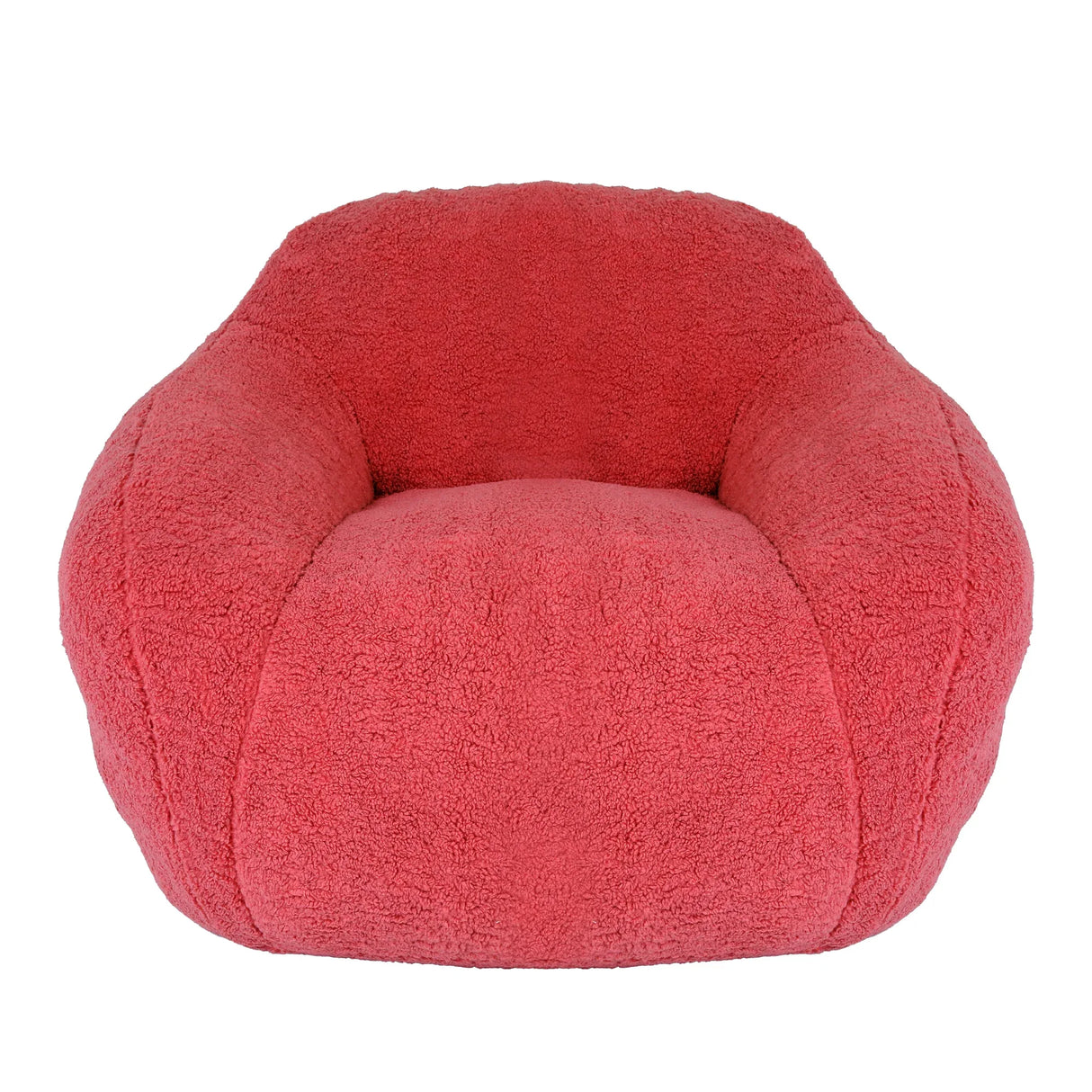Spacious Rose Teddy Fabric Memory Foam Bean Bag Chair - Omega Lifestyles