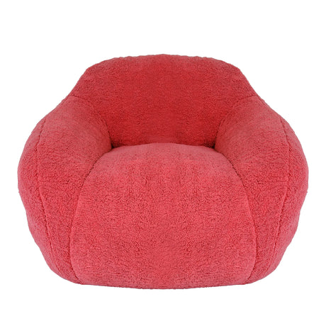 Spacious Rose Teddy Fabric Memory Foam Bean Bag Chair - Omega Lifestyles