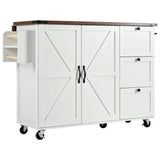 Farmhouse Kitchen Island Cart With Power Outlet - Omega Lifestyles