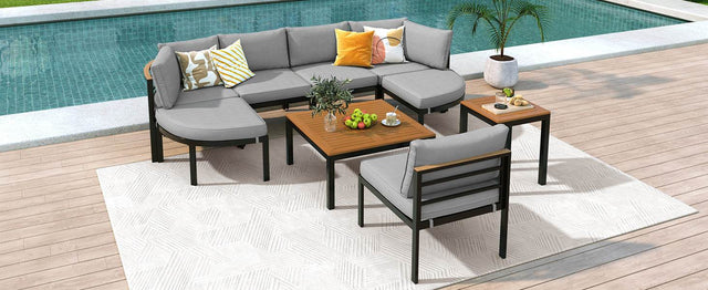 Modern Outdoor Sectional Patio Furniture Set With Cushions - Omega Lifestyles