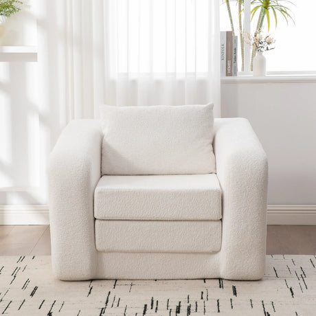 Convertible Chenille Sofa Bed With Folding Foam Cushion - Omega Lifestyles