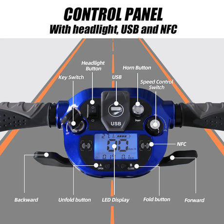 Foldable Compact Lightweight 4-Wheel Electric Mobility Scooter - Omega Lifestyles