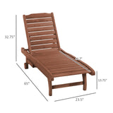 Wooden Outdoor Chaise Lounge Chair With Table Tray - Omega Lifestyles