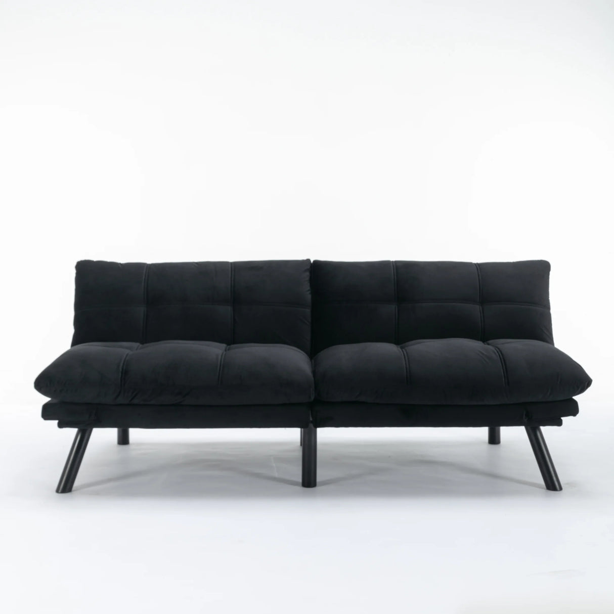 Black Upholstered Convertible Twin Sofa Bed With Foam Cushion - Omega Lifestyles
