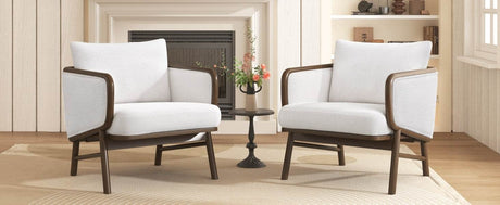Set of 2 Sherpa Fabric Upholstered Accent Chairs - Omega Lifestyles