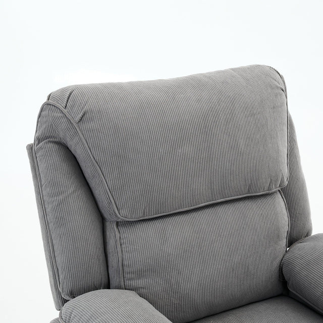 Medium-Firm Corduroy Remote-Controlled Heating Massage Recliner - Omega Lifestyles
