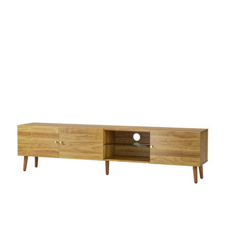 70-Inch Modern Mid Century Oak TV Stand - Omega Lifestyles