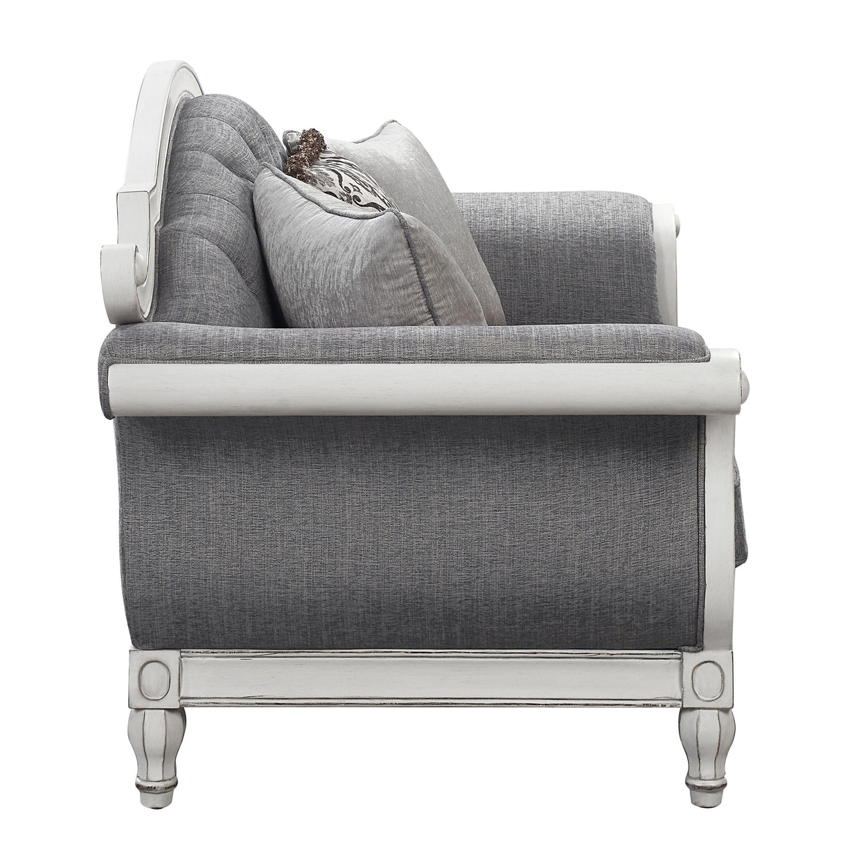 Gray Fabric Pocket Coil Loveseat With 3 Pillows - Omega Lifestyles