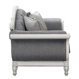 Gray Fabric Pocket Coil Loveseat With 3 Pillows - Omega Lifestyles