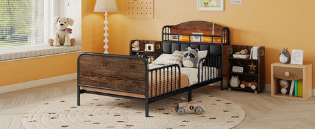 Twin Metal Platform Bed Frame With LED Light - Omega Lifestyles