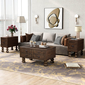 3-Piece Solid Wood Coffee Table And End Tables Set - Omega Lifestyles